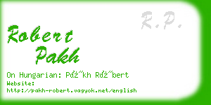 robert pakh business card